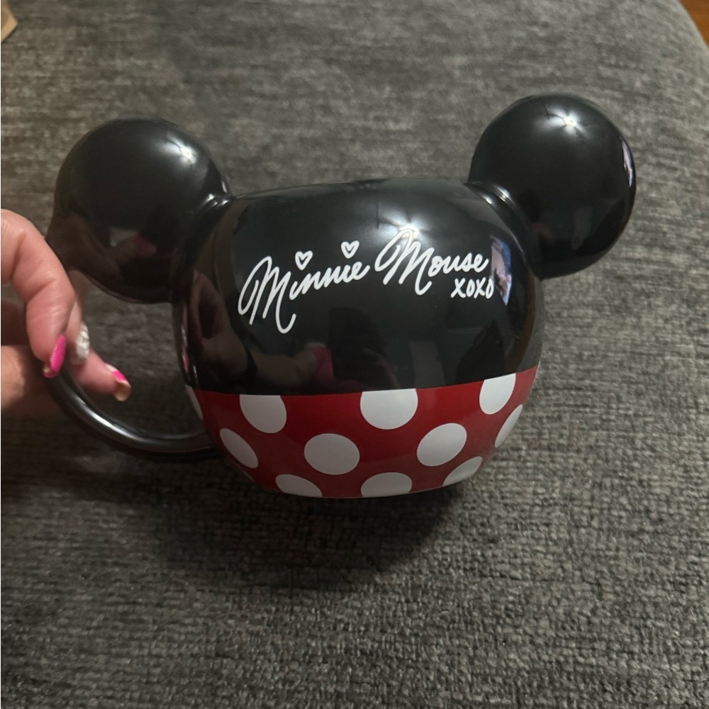 Disney Minnie Mouse XOXO Ceramic 3D Ears Red Polka Dot Mug Cup 20oz - Picture 10 of 11